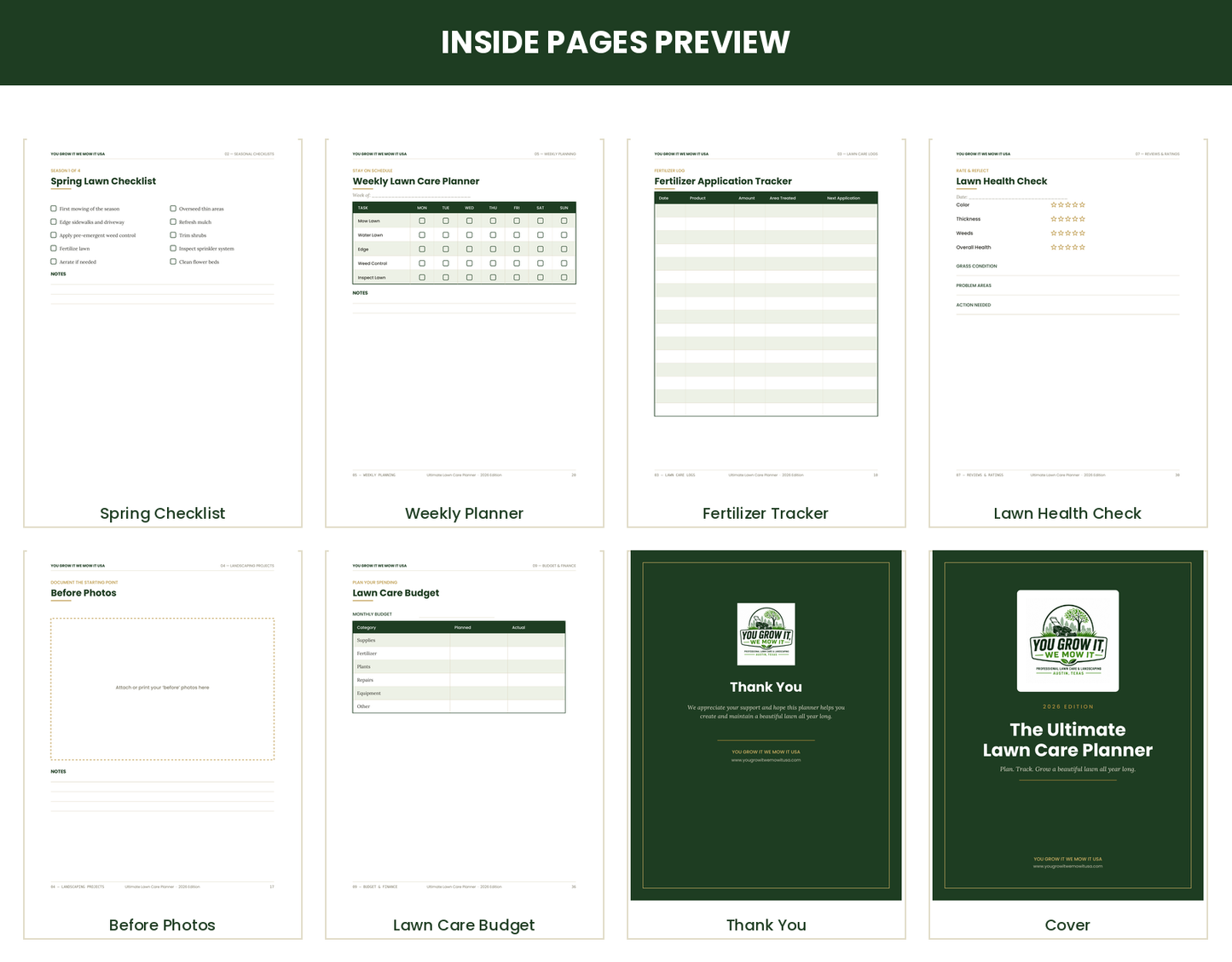 šæ Ultimate Lawn Care Planner 2026 | Printable PDF | Lawn Maintenance Planner | Instant Digital Download